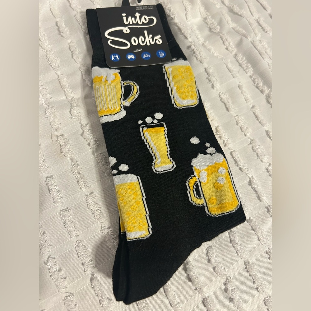Beer Mug Patterned Black‎ Socks